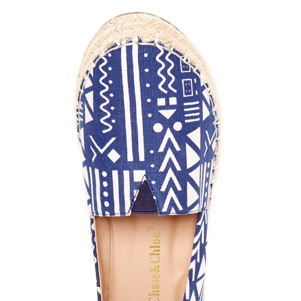 Chase & Chloe New Espadrilles Jute Platform Flats Slip-On NIB Women's 8 - Picture 3 of 16